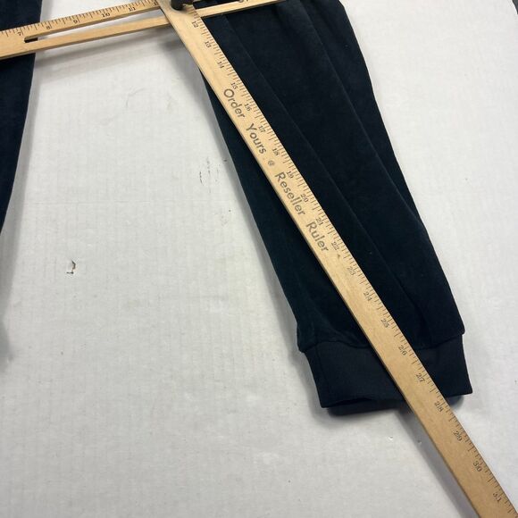 Bebe Velour Jogger Pants Black Rhinestone Logo Y2K Lounge Casual Track Pants 2X - Picture 6 of 11